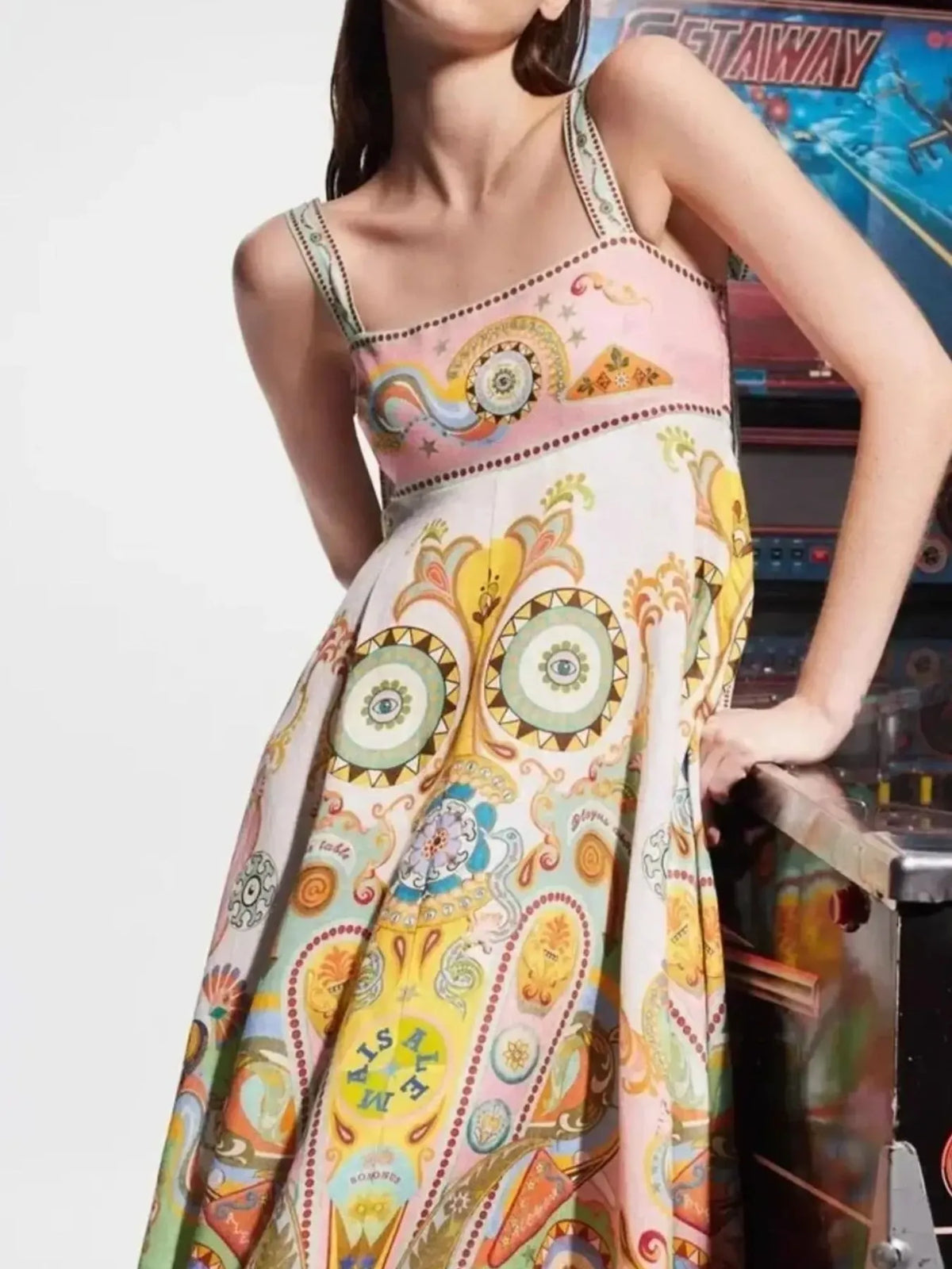 Printed Square Neck Cami Dress