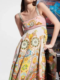 Printed Square Neck Cami Dress