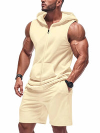 Men's Full Size Zip Up Sleeveless Hoodie & Shorts Set Plus Size 100400468664243 39 Affordable Fashion Under $100 Jerry's Apparel 
