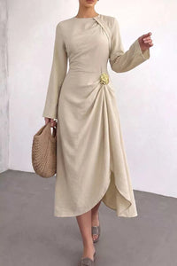 Ruched Long Sleeve Midi Dress 100100582091487 37 Affordable Fashion Under $100 Jerry's Apparel 
