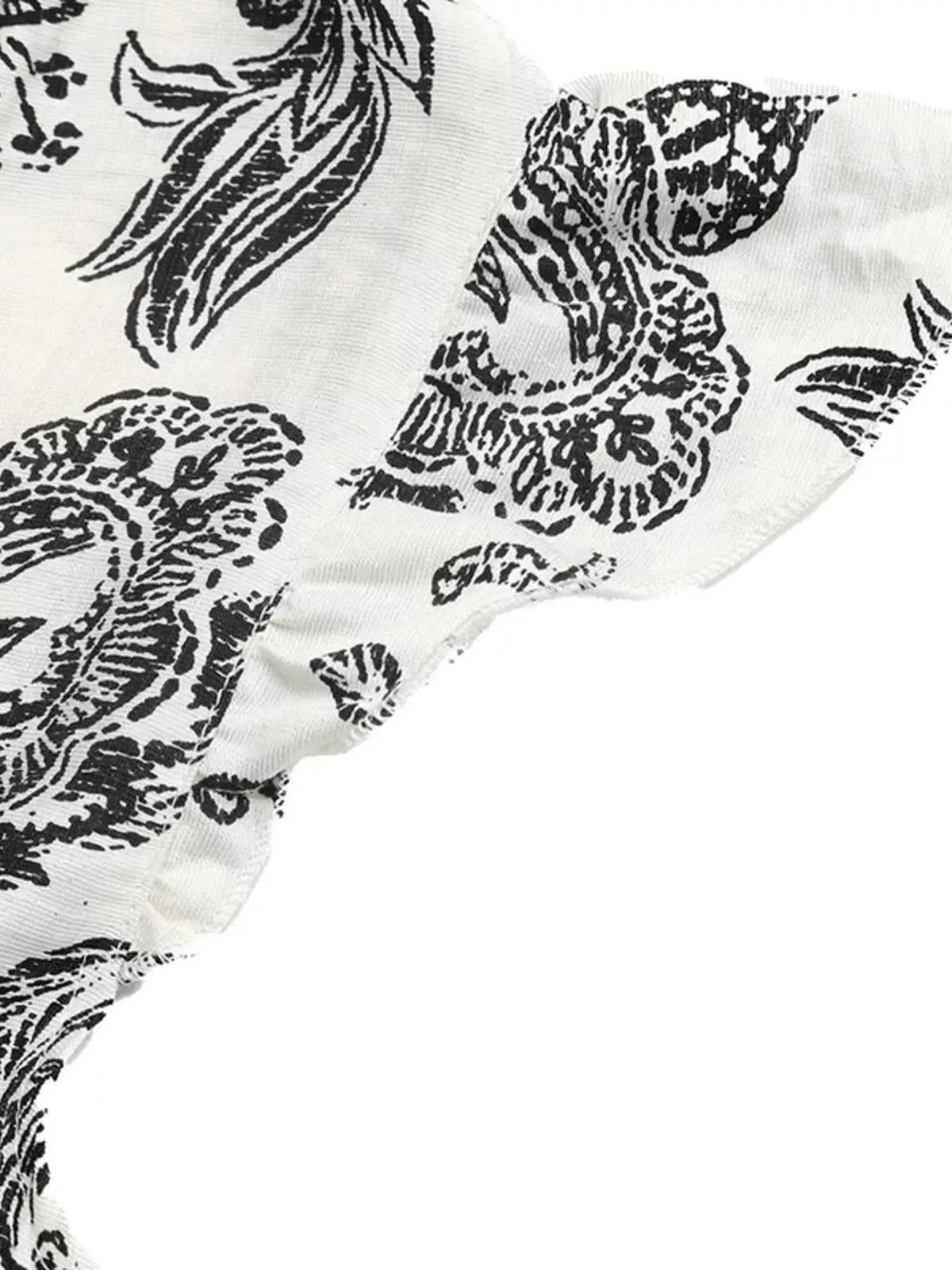 Printed Notched Ruffle Sleeve Maxi Dress 100100793243386 39 Affordable Fashion Under $100 Jerry's Apparel 