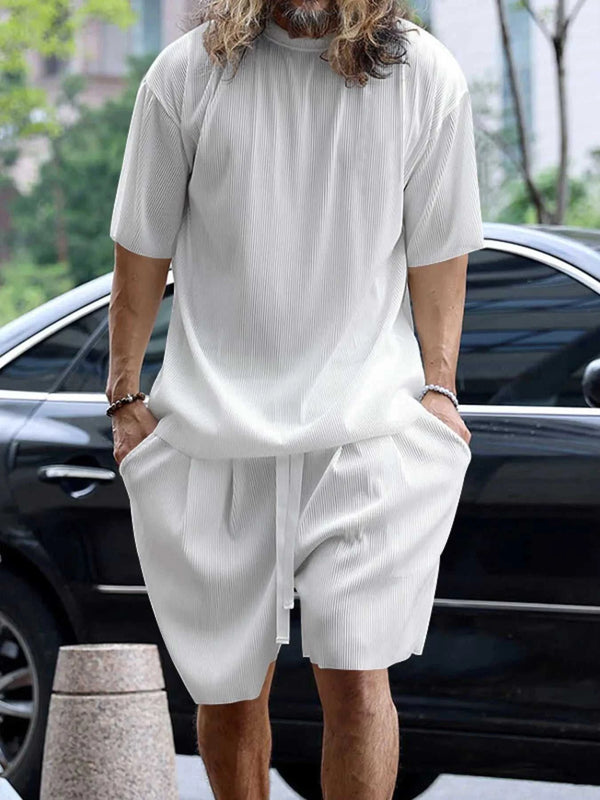 Men's Full Size Round Neck Short Sleeve Top and Shorts Set Plus Size 100400436735405 35 Affordable Fashion Under $100 Jerry's Apparel 