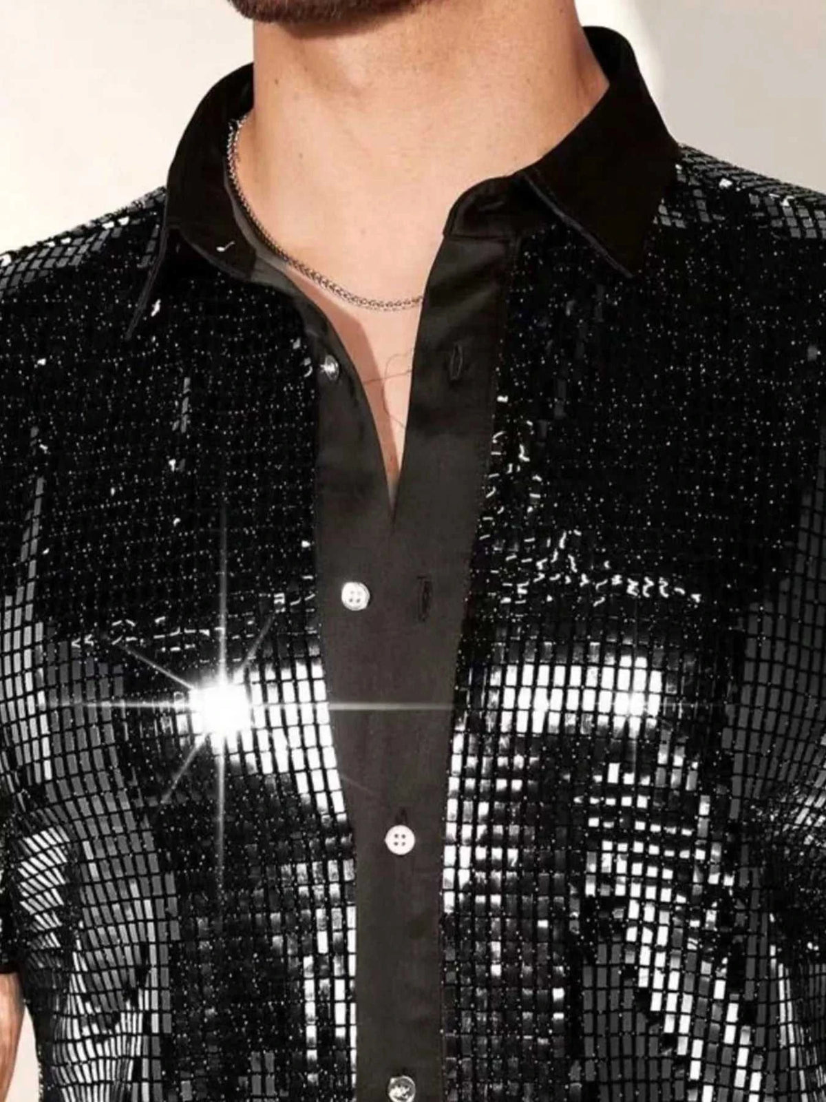 Men's Sequin Button Up Shirt 100400175153420 36 Affordable Fashion Under $100 Jerry's Apparel 