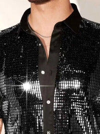 Men's Sequin Button Up Shirt 100400175153420 36 Affordable Fashion Under $100 Jerry's Apparel 