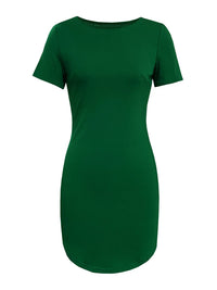 Round Neck Short Sleeve Mini Tee Dress