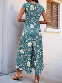 Perfee Printed Round Neck Cap Sleeve Wide Leg Jumpsuit 100100380311019 31 Affordable Fashion Under $100 Jerry's Apparel 