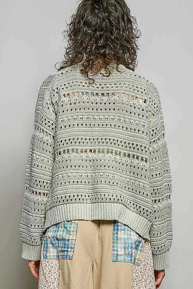 POL Open-Knit Floral Button Cardigan 100100372231681 66 Affordable Fashion Under $100 Jerry's Apparel 