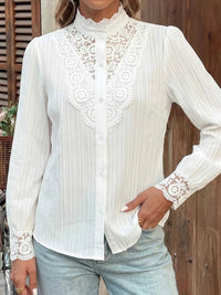 Lace Detail Long Sleeve Shirt 101001935889409 42 Affordable Fashion Under $100 Jerry's Apparel 