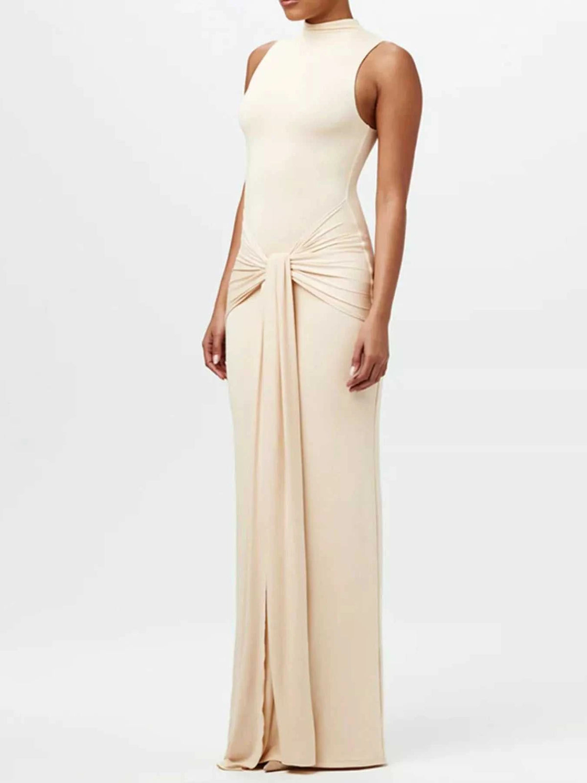 Sleeveless Mock Neck Knot Front Maxi Dress 100100133371526 32 Affordable Fashion Under $100 Jerry's Apparel 