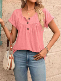 Casual Button Detail Henley T-Shirt 100100202602054 28 Affordable Fashion Under $100 Jerry's Apparel 