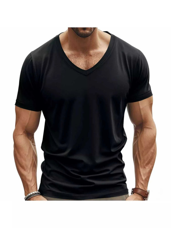 Men's Full Size Slim Fit V-Neck Basic T-Shirt Plus Size 100400784270679 24 Affordable Fashion Under $100 Jerry's Apparel 