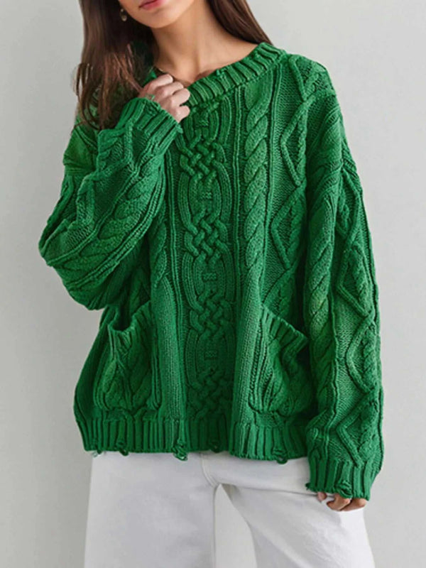 Cable-Knit Sweater with Front Pockets 100100995738984 52 Affordable Fashion Under $100 Jerry's Apparel 