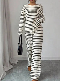 Striped Relaxed Fit Top and Pants Set 101002581867183 66 Affordable Fashion Under $100 Jerry's Apparel 