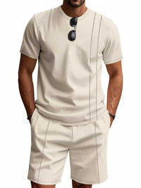 Men's Full Size Casual Striped Short Sleeve T-Shirt and Shorts Set Plus Size 100400924014862 31 Affordable Fashion Under $100 Jerry's Apparel 