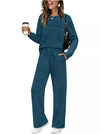 Full Size Casual Long Sleeve Crewneck Top and Drawstring Pants Set Plus Size 100100096071791 46 Affordable Fashion Under $100 Jerry's Apparel 