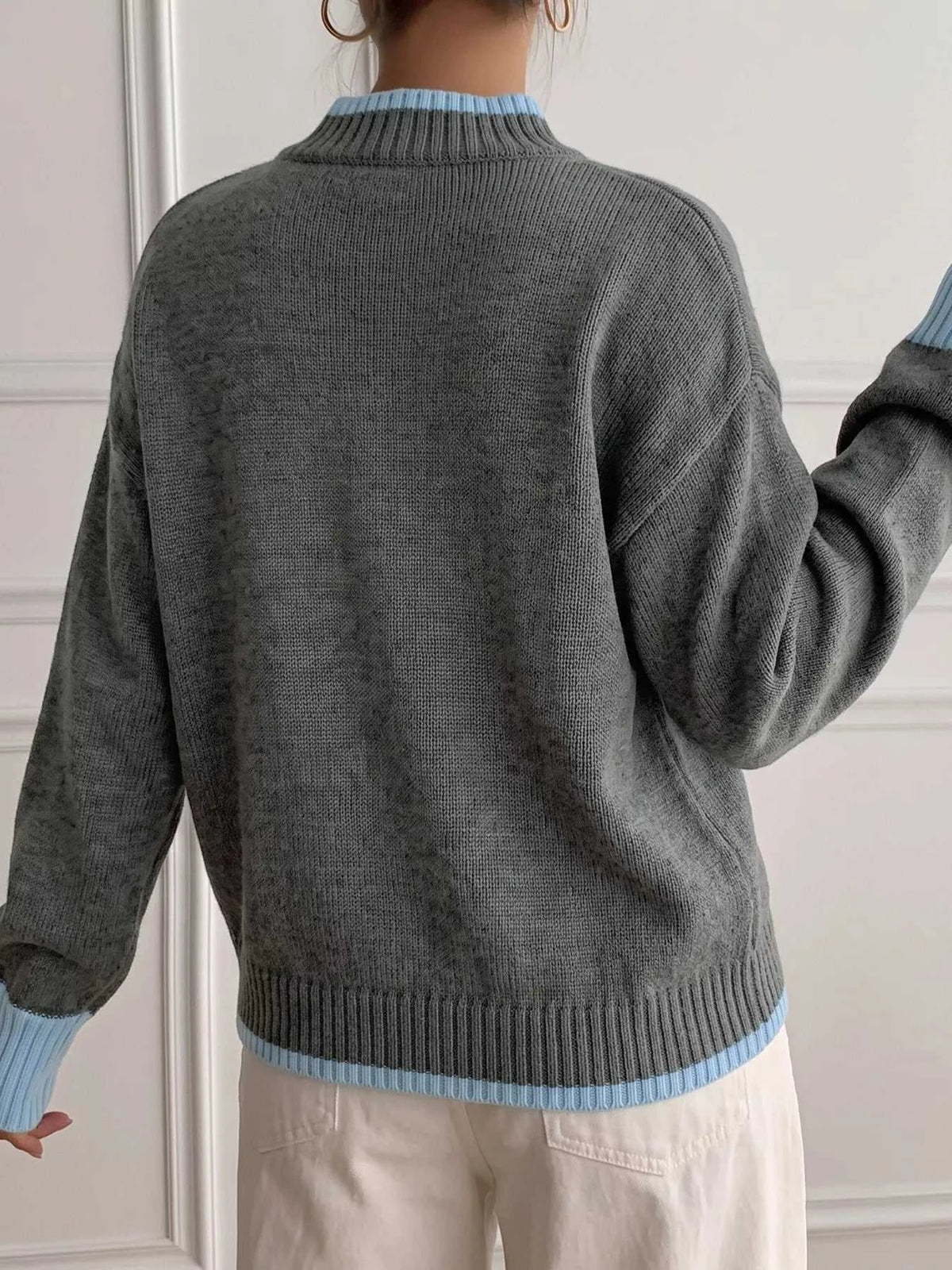 Contrast Trim Crew Neck Sweater 101002961234893 51 Affordable Fashion Under $100 Jerry's Apparel 