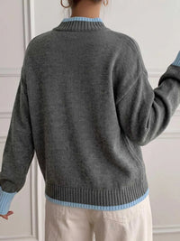 Contrast Trim Crew Neck Sweater 101002961234893 51 Affordable Fashion Under $100 Jerry's Apparel 