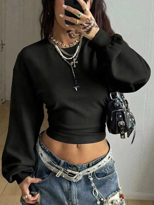 Long Sleeve Cropped T-Shirt 101001553147891 42 Affordable Fashion Under $100 Jerry's Apparel 