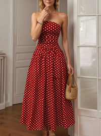 Polka Dot Strapless Maxi Dress 100100244144250 39 Affordable Fashion Under $100 Jerry's Apparel 