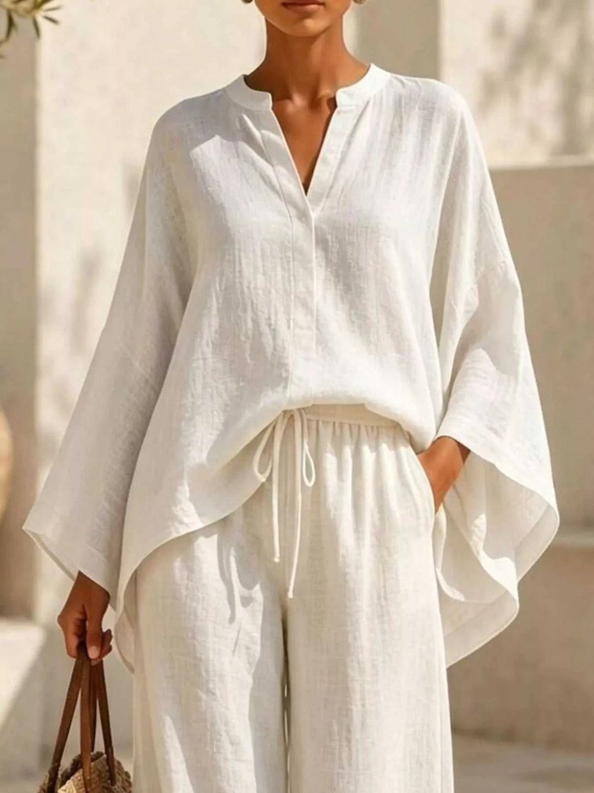 Full Size Loose Fit Top and Wide-Leg Pants Set Plus Size 101001296470286 42 Affordable Fashion Under $100 Jerry's Apparel 