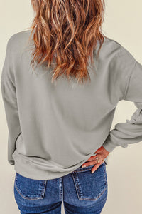 Bow Graphic Round Neck Long Sleeve Sweatshirt