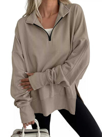 Quarter-Zip Dropped Shoulder Sweatshirt 101001101551160 56 Affordable Fashion Under $100 Jerry's Apparel 