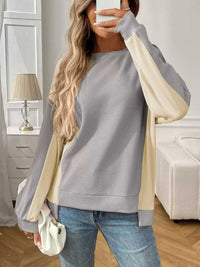 Color Block Waffle Knit Long Sleeve T-Shirt 100100404511401 37 Affordable Fashion Under $100 Jerry's Apparel 