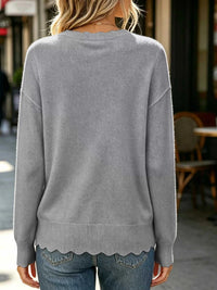 Full Size Scalloped Trim Crew Neck Sweater Plus Size 101002057228986 32 Affordable Fashion Under $100 Jerry's Apparel 