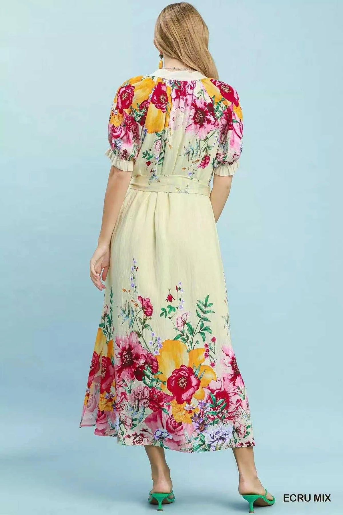 Umgee Mix Floral Border Print Midi Dress 100100351071236 66 Affordable Fashion Under $100 Jerry's Apparel 