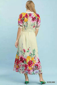 Umgee Mix Floral Border Print Midi Dress 100100351071236 66 Affordable Fashion Under $100 Jerry's Apparel 