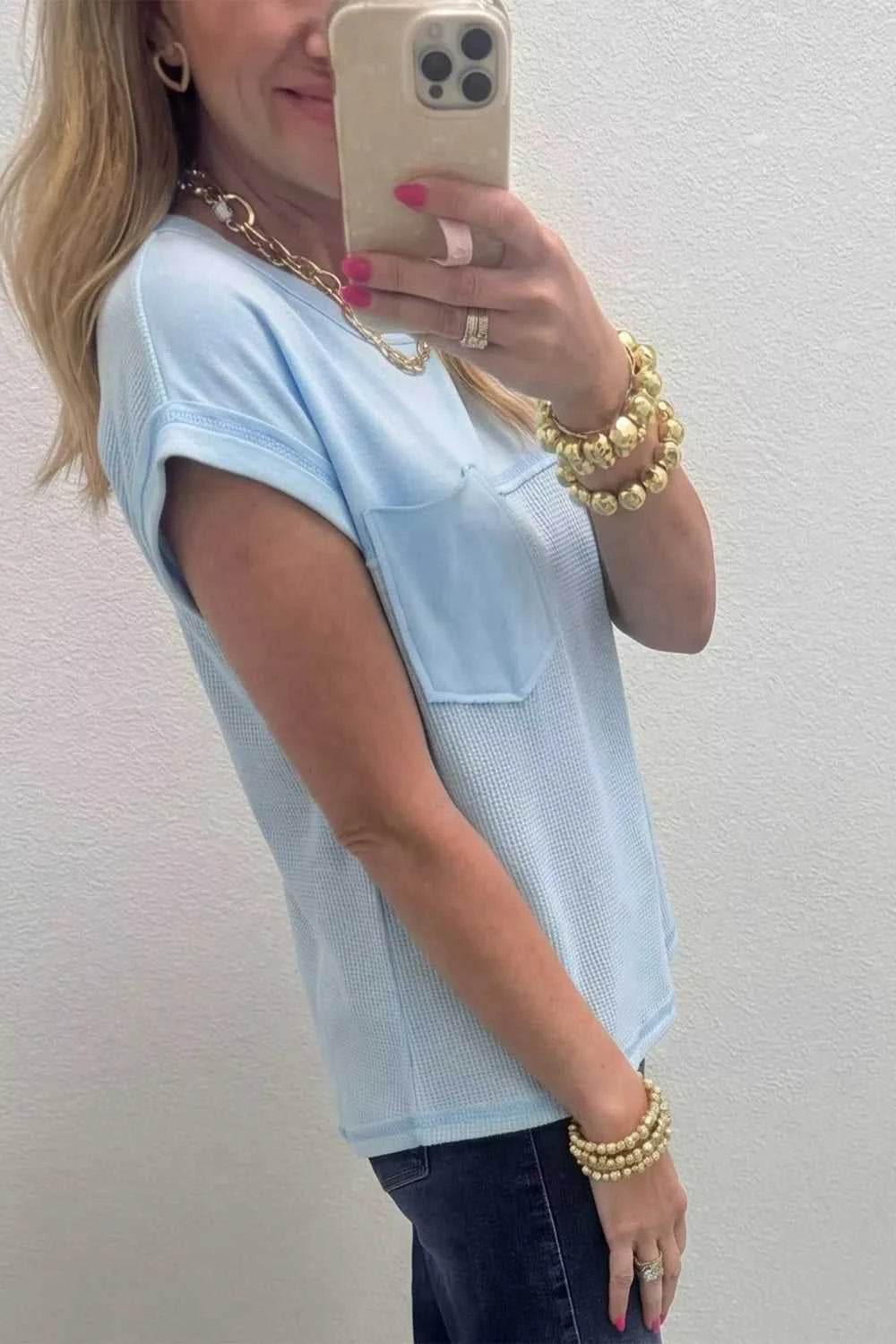 Waffle Knit Pocket T-Shirt 100100553561589 26 Affordable Fashion Under $100 Jerry's Apparel 