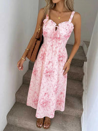 Floral Print Frill Trim Cami Dress 100100490304212 34 Women's Midi Dress Affordable Fashion Under $100 Jerry's Apparel 