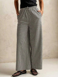 Gingham Print Wide Leg Casual Pants 100100684069548 30 Affordable Fashion Under $100 Jerry's Apparel 