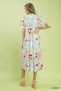 Umgee Abstract Print Flutter Sleeve Midi Dress 100100376041265 60 Affordable Fashion Under $100 Jerry's Apparel 
