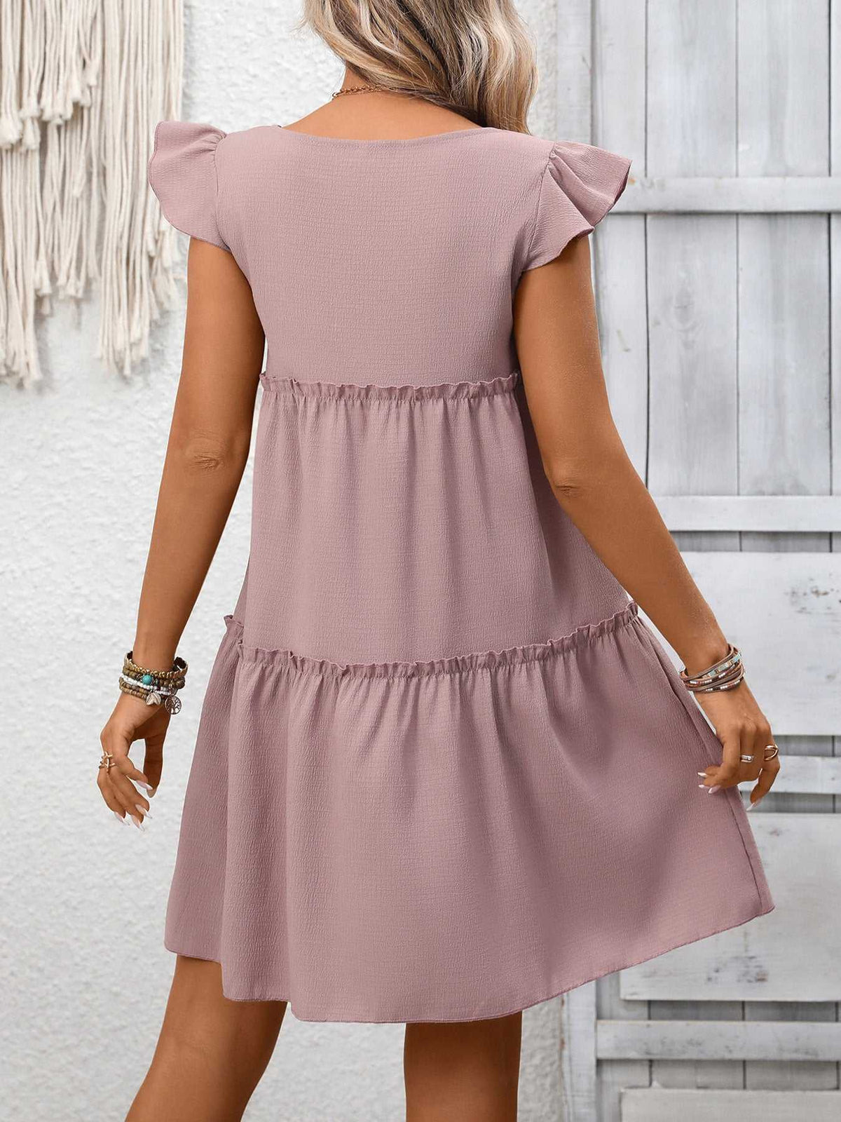 Ruffle Sleeve Tiered Mini Dress 100100406659839 28 Affordable Fashion Under $100 Jerry's Apparel 