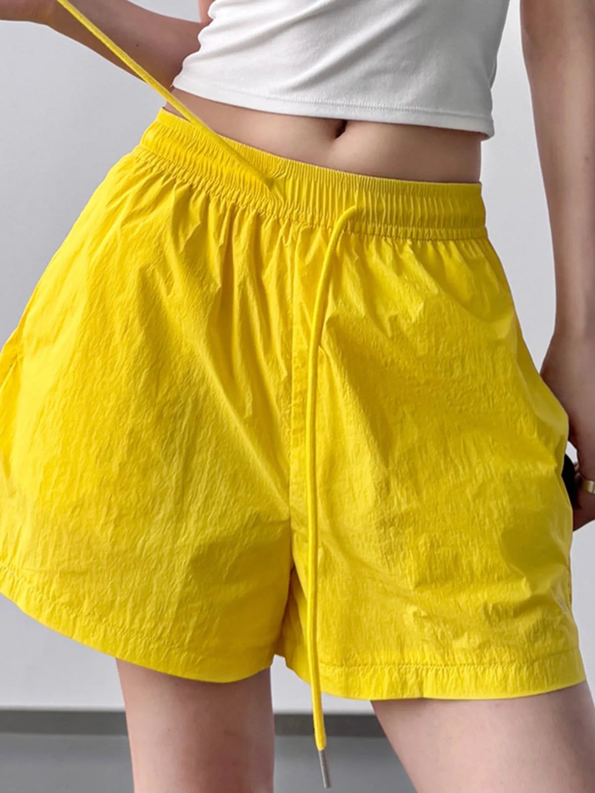 High Waisted Drawstring Shorts