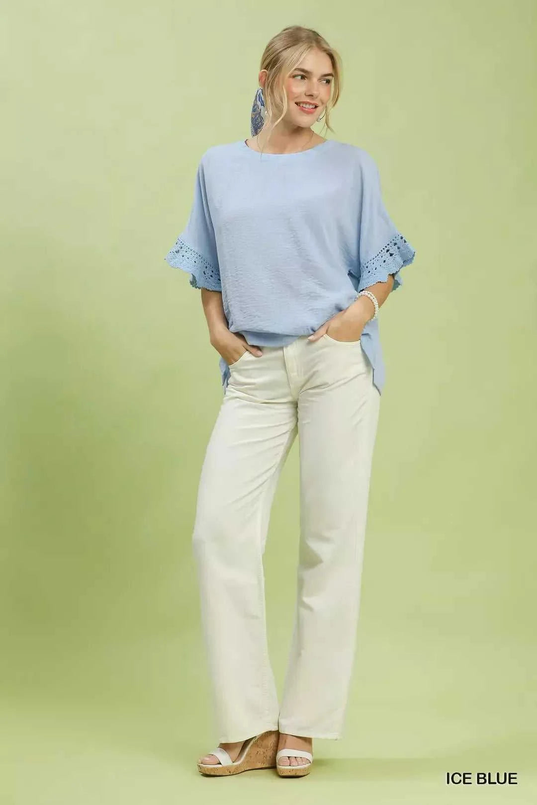 Umgee Crochet Trim Flutter Sleeve Top 100100967751325 49 Affordable Fashion Under $100 Jerry's Apparel 