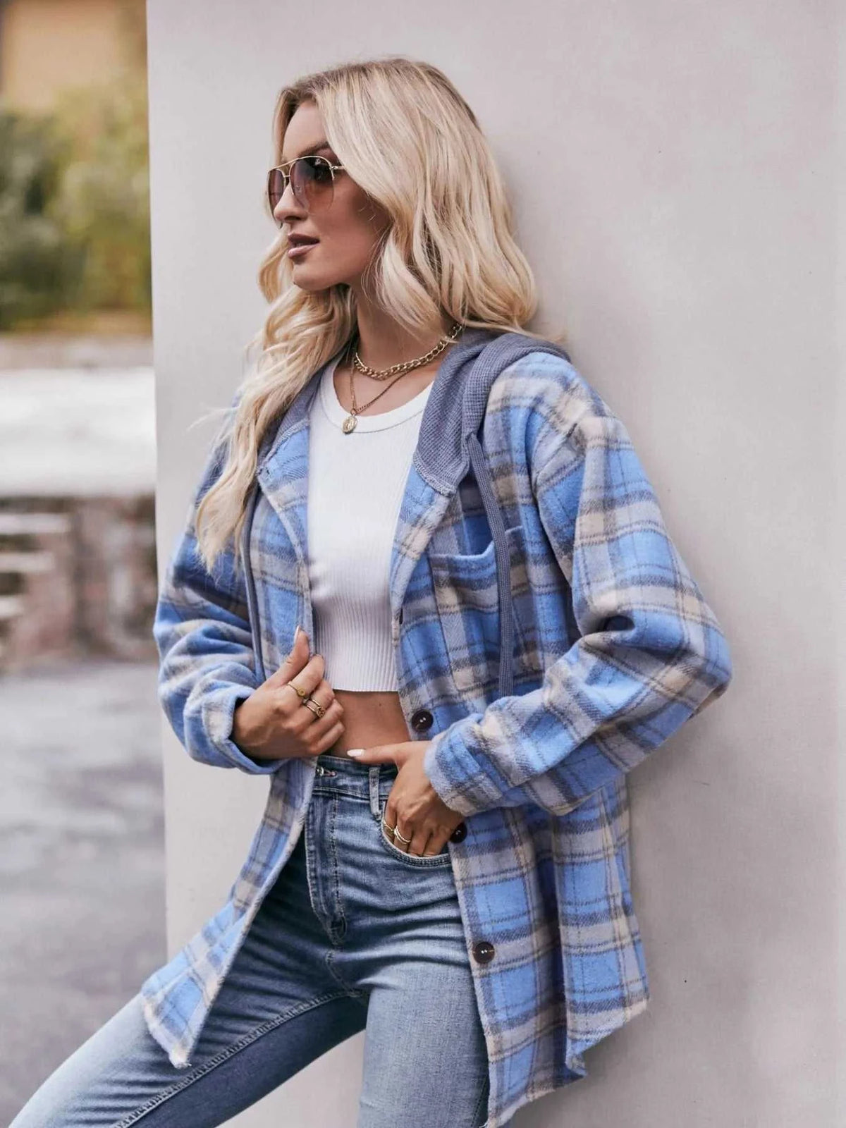 Oversized Plaid Button Up Shacket 100100074094768 50 Affordable Fashion Under $100 Jerry's Apparel 
