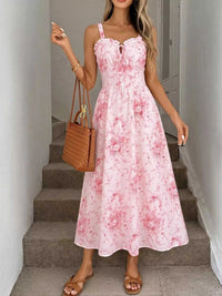 Floral Print Frill Trim Cami Dress 100100490304212 34 Women's Midi Dress Affordable Fashion Under $100 Jerry's Apparel 