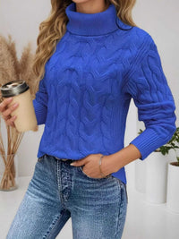 Cable Knit Turtleneck Long Sleeve Sweater 100100174532282 38 Affordable Fashion Under $100 Jerry's Apparel 