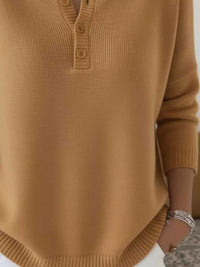 Full Size Button Detail Ribbed Knit Sweater Plus Size 101002670743081 41 Affordable Fashion Under $100 Jerry's Apparel 