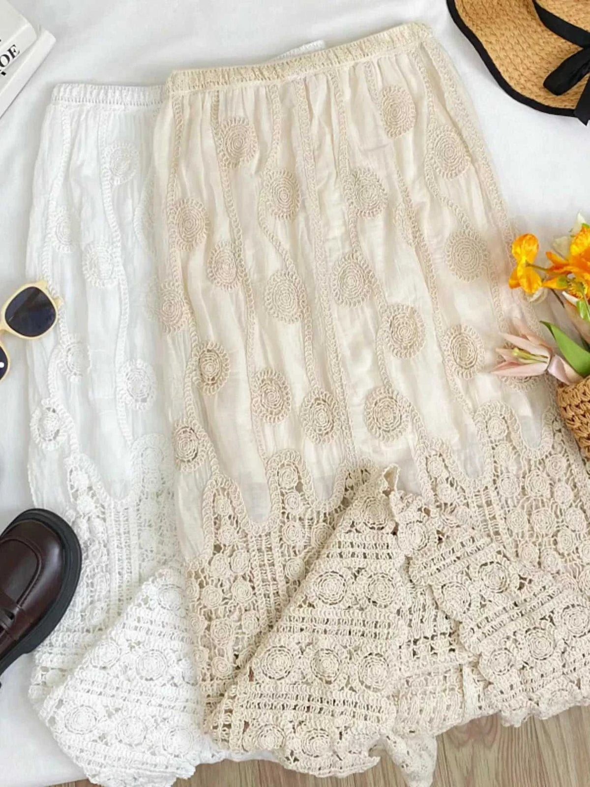 Lace Elastic Waist Midi Skirt 100100015303540 44 Affordable Fashion Under $100 Jerry's Apparel 
