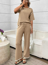 Round Neck Half Sleeve Top and Pants Set 100100458964546 67 Affordable Fashion Under $100 Jerry's Apparel 