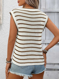 Striped Knit Round Neck Sweater Vest 100100982200698 31 Affordable Fashion Under $100 Jerry's Apparel 