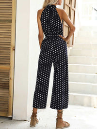 Polka Dot Halter Neck Wide Leg Jumpsuit 100100526983113 42 Affordable Fashion Under $100 Jerry's Apparel 