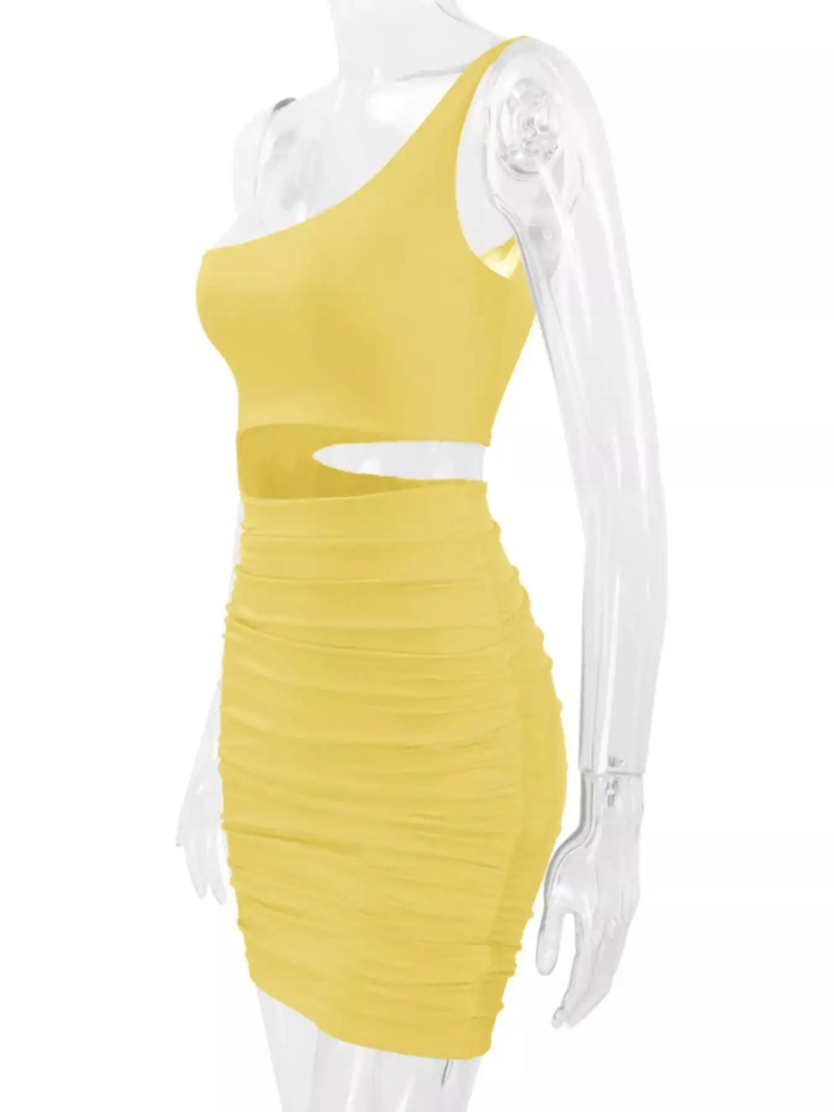 One-Shoulder Cutout Ruched Bodycon Mini Dress 101001098960768 27 Gifts for Her Jerry's Apparel 