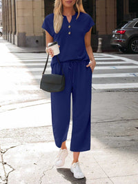 Notched Short Sleeve Top and Pants Set 100100127376521 46 Affordable Fashion Under $100 Jerry's Apparel 