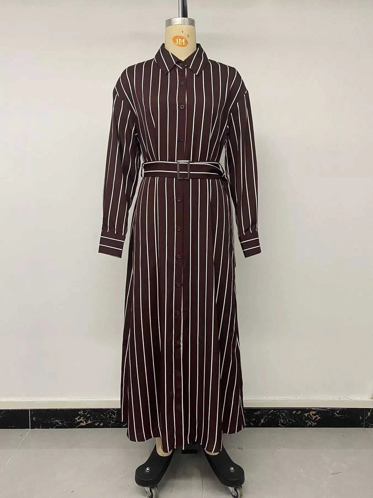 Striped Long Sleeve Belted Shirt Dress 100100507231322 37 Affordable Fashion Under $100 Jerry's Apparel 