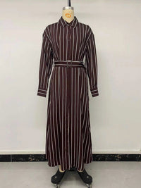 Striped Long Sleeve Belted Shirt Dress 100100507231322 37 Affordable Fashion Under $100 Jerry's Apparel 