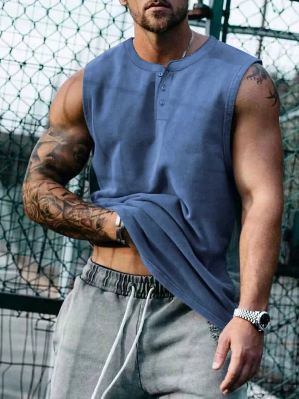 Men's Plus Size Round Neck Tank 100400037071683 42 Affordable Fashion Under $100 Jerry's Apparel 